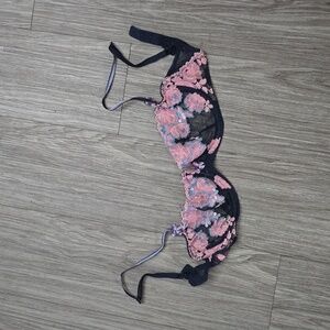 Victoria's Secret Navy Blue Pink Sequin Bra 34C